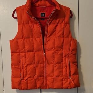 GAP Vibrant Orange Puffer Vest, Size L
